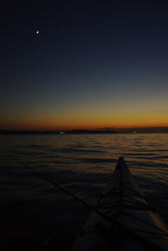 日没後の館山湾。